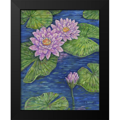 Impressions of Water Lilies I Black Modern Wood Framed Art Print by Brent, Paul