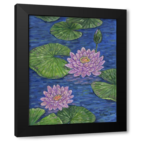 Impressions of Water Lilies II Black Modern Wood Framed Art Print with Double Matting by Brent, Paul