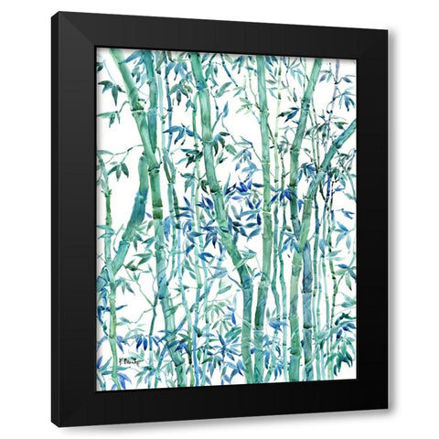 Bamboo Grove Vertical Black Modern Wood Framed Art Print with Double Matting by Brent, Paul