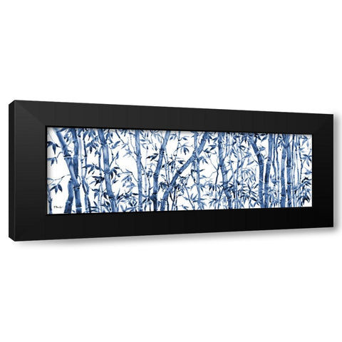 Bamboo Grove Horizontal - Blue Black Modern Wood Framed Art Print by Brent, Paul