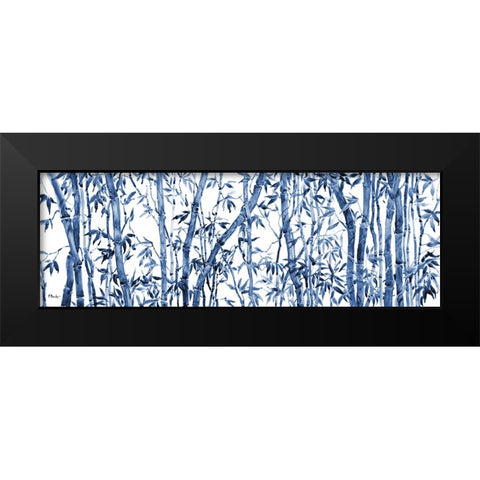 Bamboo Grove Horizontal - Blue Black Modern Wood Framed Art Print by Brent, Paul