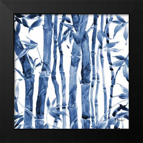 Bamboo Grove IV - Blue Black Modern Wood Framed Art Print by Brent, Paul