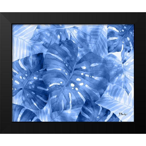 Tie Dye Palm Frond - Indigo Black Modern Wood Framed Art Print by Brent, Paul