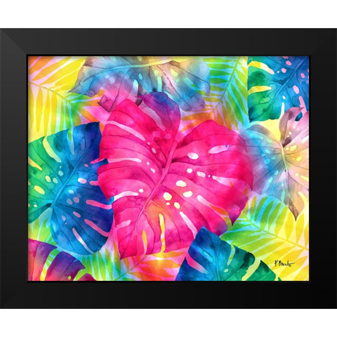 Tie Dye Palm Frond Black Modern Wood Framed Art Print by Brent, Paul