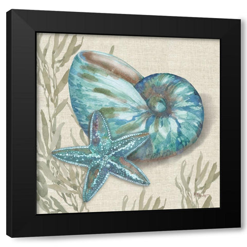 Crescent Beach Shells IV Black Modern Wood Framed Art Print by Brent, Paul
