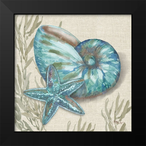 Crescent Beach Shells IV Black Modern Wood Framed Art Print by Brent, Paul