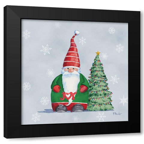 Christmas Gnome II Black Modern Wood Framed Art Print by Brent, Paul