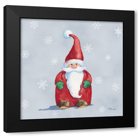 Christmas Gnome IV Black Modern Wood Framed Art Print by Brent, Paul