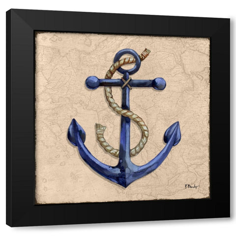 Skipper Sail II Black Modern Wood Framed Art Print with Double Matting by Brent, Paul