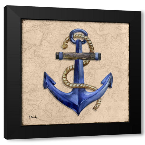 Skipper Sail III Black Modern Wood Framed Art Print by Brent, Paul