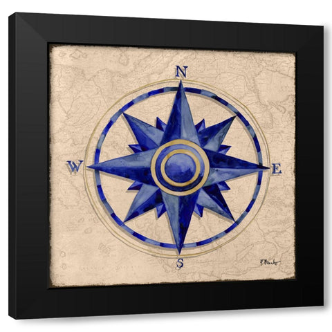 Skipper Sail IV Black Modern Wood Framed Art Print with Double Matting by Brent, Paul