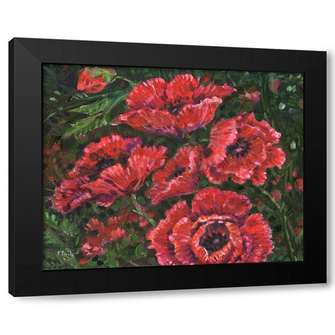 Impressions of Poppies Horizontal I Black Modern Wood Framed Art Print by Brent, Paul
