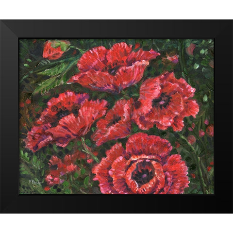 Impressions of Poppies Horizontal I Black Modern Wood Framed Art Print by Brent, Paul