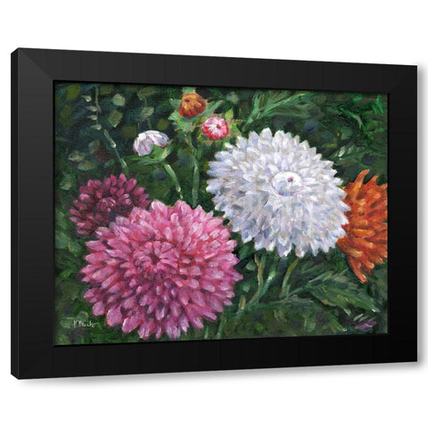 Impressions of Dahlias Horizontal I Black Modern Wood Framed Art Print by Brent, Paul