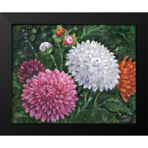 Impressions of Dahlias Horizontal I Black Modern Wood Framed Art Print by Brent, Paul