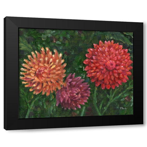 Impressions of Dahlias Horizontal II Black Modern Wood Framed Art Print by Brent, Paul