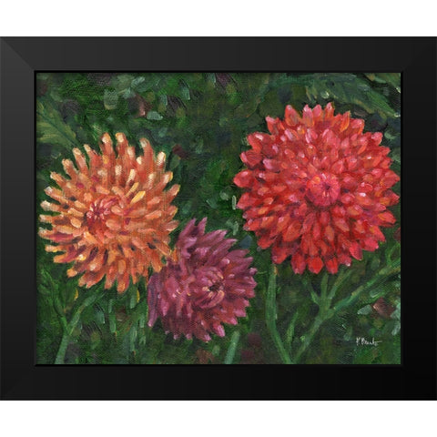 Impressions of Dahlias Horizontal II Black Modern Wood Framed Art Print by Brent, Paul