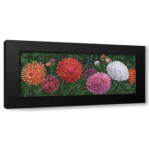 Impressions of Dahlias Horizontal III Black Modern Wood Framed Art Print by Brent, Paul