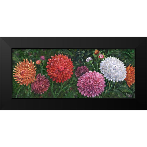 Impressions of Dahlias Horizontal III Black Modern Wood Framed Art Print by Brent, Paul