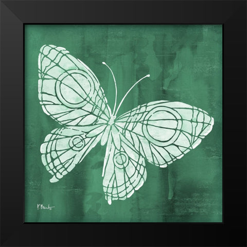 Garden Flight I - Emerald Black Modern Wood Framed Art Print by Brent, Paul