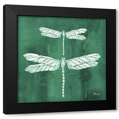 Garden Flight II - Emerald Black Modern Wood Framed Art Print with Double Matting by Brent, Paul
