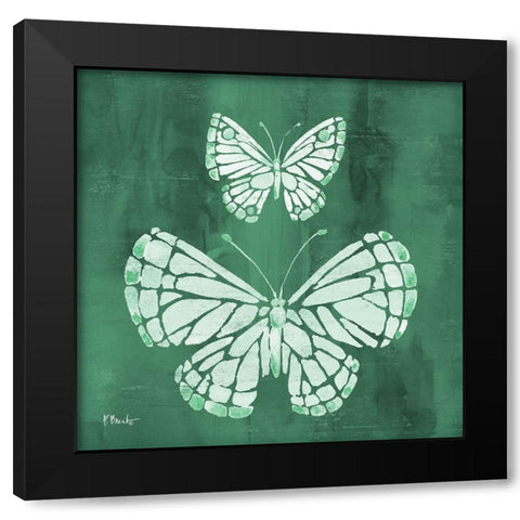 Garden Flight III - Emerald Black Modern Wood Framed Art Print with Double Matting by Brent, Paul