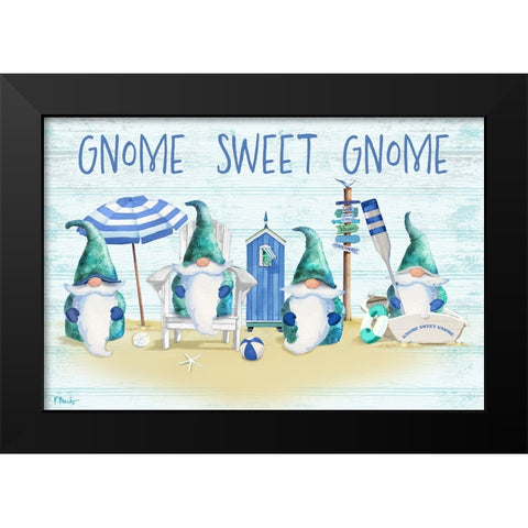 Coastal Gnome Horizontal II - Text Black Modern Wood Framed Art Print by Brent, Paul