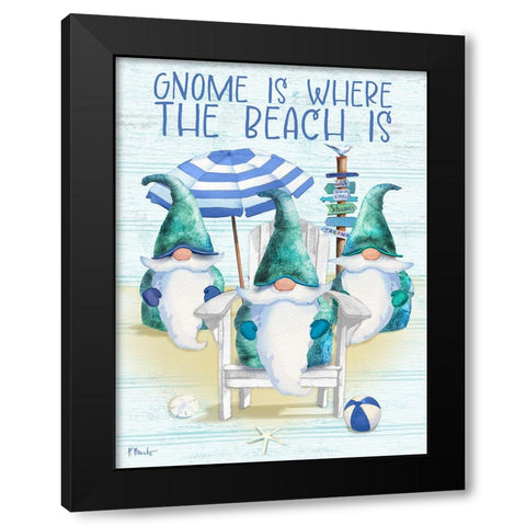 Coastal Gnome Vertical Black Modern Wood Framed Art Print with Double Matting by Brent, Paul