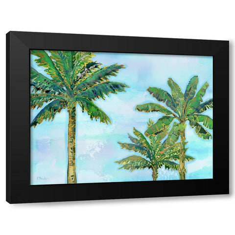 Hana Palm Horizontal - Blue Black Modern Wood Framed Art Print with Double Matting by Brent, Paul