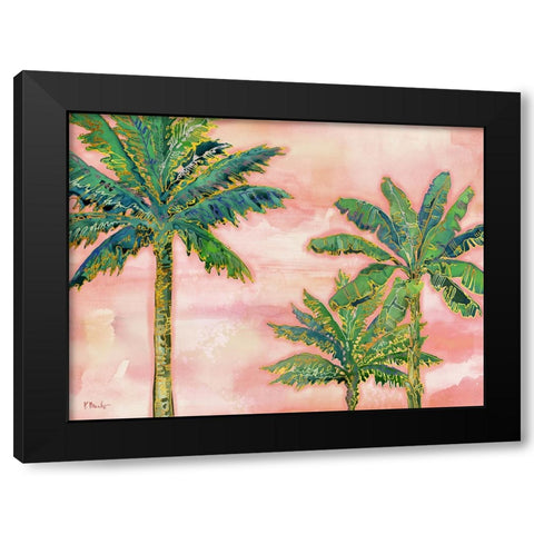 Hana Palm Horizontal Black Modern Wood Framed Art Print with Double Matting by Brent, Paul