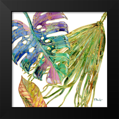 Spectrum Palm Fronds II Black Modern Wood Framed Art Print by Brent, Paul