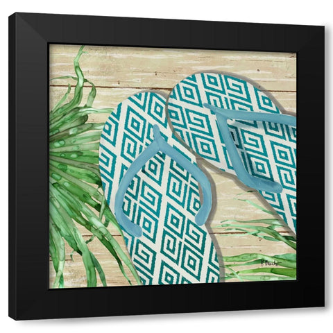 Frond Flip Flops IV Black Modern Wood Framed Art Print by Brent, Paul