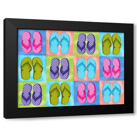 Flip Flop Quilt Horizontal Black Modern Wood Framed Art Print with Double Matting by Brent, Paul