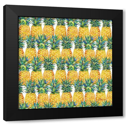 Kona Pineapple Repeat III Black Modern Wood Framed Art Print with Double Matting by Brent, Paul