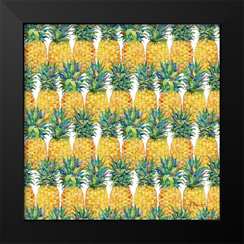 Kona Pineapple Repeat III Black Modern Wood Framed Art Print by Brent, Paul