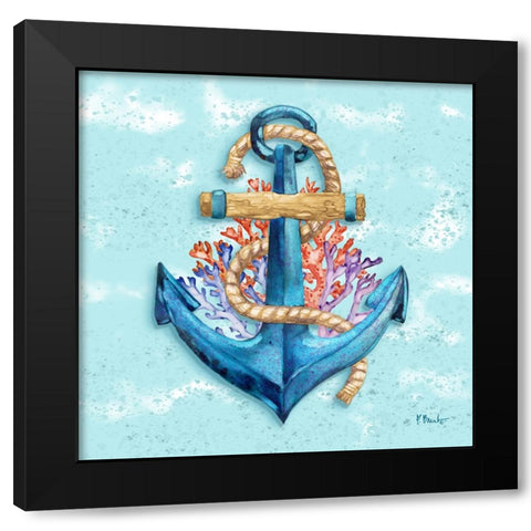 Submerged Anchor I Black Modern Wood Framed Art Print with Double Matting by Brent, Paul