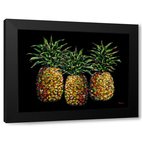 Valera Pineapples Horizontal Black Modern Wood Framed Art Print with Double Matting by Brent, Paul