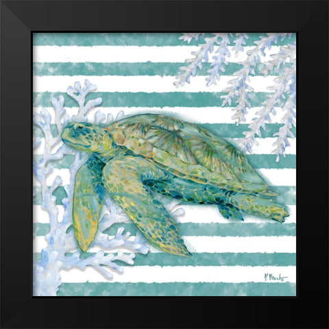 Aka Sea Turtle Black Modern Wood Framed Art Print by Brent, Paul