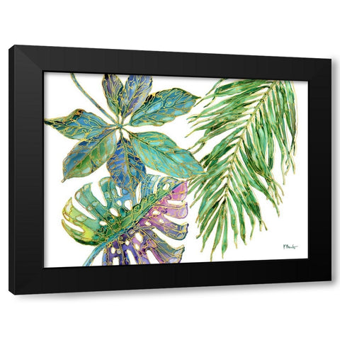 Spectrum Palm Fronds Horizontal Black Modern Wood Framed Art Print with Double Matting by Brent, Paul