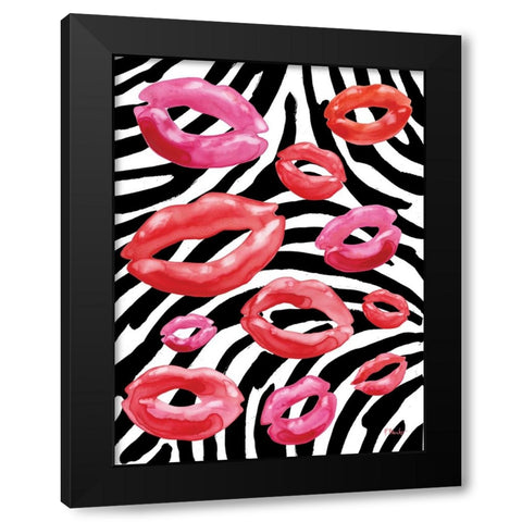 Lovers Day Vertical VII - Zebra Black Modern Wood Framed Art Print with Double Matting by Brent, Paul