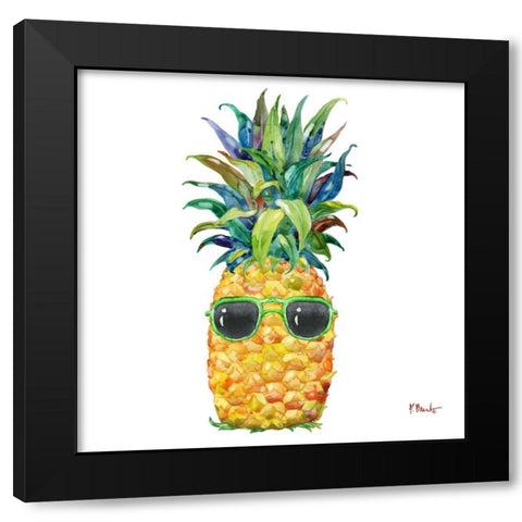 Cool Kona Pineapple II Black Modern Wood Framed Art Print with Double Matting by Brent, Paul