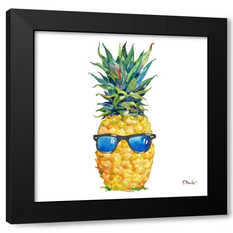 Cool Kona Pineapple III Black Modern Wood Framed Art Print with Double Matting by Brent, Paul