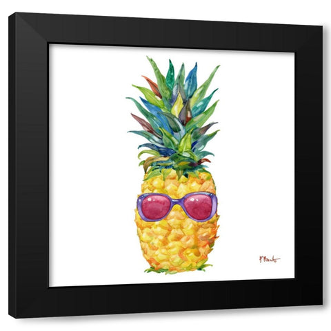 Cool Kona Pineapple IV Black Modern Wood Framed Art Print with Double Matting by Brent, Paul