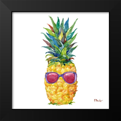 Cool Kona Pineapple IV Black Modern Wood Framed Art Print by Brent, Paul