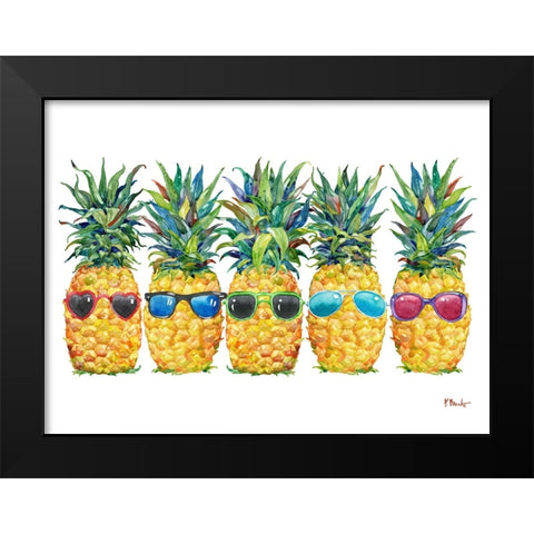 Cool Kona Pineapple Horizontal Black Modern Wood Framed Art Print by Brent, Paul