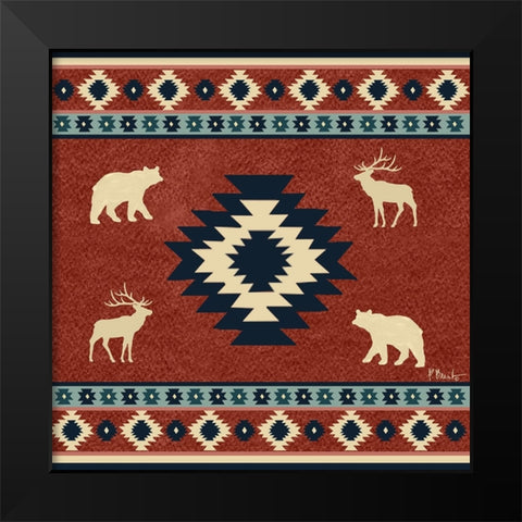 Aztec Lodge IV Black Modern Wood Framed Art Print by Brent, Paul