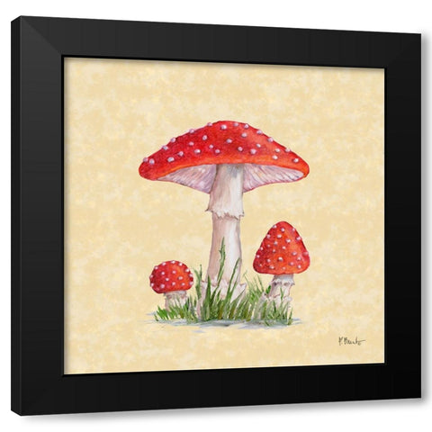 Mushroom Patch II - Parchment Black Modern Wood Framed Art Print with Double Matting by Brent, Paul