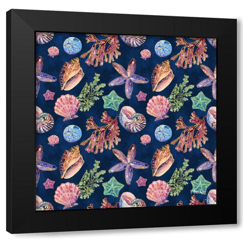 Spectrum Shells Repeat Black Modern Wood Framed Art Print by Brent, Paul