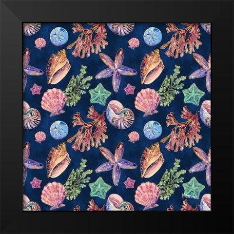 Spectrum Shells Repeat Black Modern Wood Framed Art Print by Brent, Paul