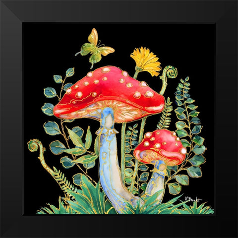 Far Out Mushrooms I Black Modern Wood Framed Art Print by Brent, Paul